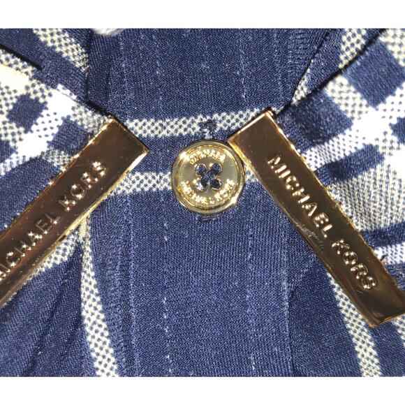 Michael Kors Plaid Dress Womens Medium Blue Tan Preppy Academia School Girl - Picture 11 of 16